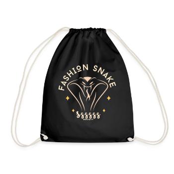 Golden Stars Fashion Snake - Drawstring Bag - black - Front