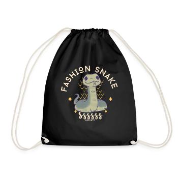 Fashion Snake Society Logo - Drawstring Bag - black - Front