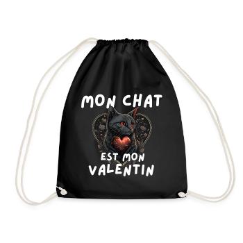 Mon chat est mon Valentin - Sac de sport léger - noir - Devant