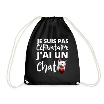 Je suis pas célibataire j'ai un chat - Sac de sport léger - noir - Devant