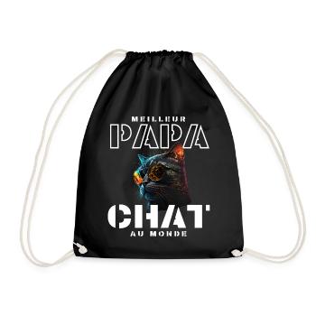 Chat neon lunettes arcenciel - Sac de sport léger - noir - Devant