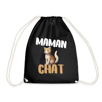 Maman Chat Illustration Féline Maternelle - Sac de sport léger - noir - Devant