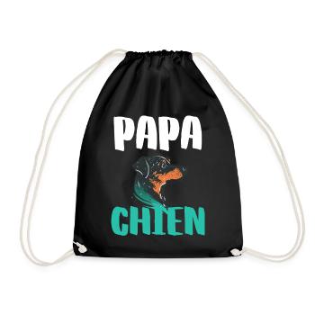 Papa Chien - Illustration Canine Colorée Moderne - Sac de sport léger - noir - Devant