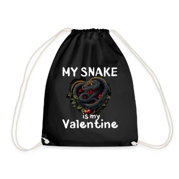Heart Snake Valentine - Drawstring Bag - black - Front