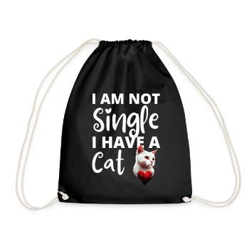 Ich bin nicht Single, ich habe eine Katze - Turnbeutel - Schwarz - Vorne