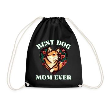 Best Shiba Dog Mama - Drawstring Bag - black - Front