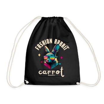Rabbit Fashion Carpet Society - Drawstring Bag - black - Front