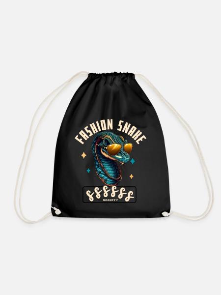 Serpent Glam Couture - Drawstring Bag - black