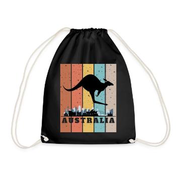 Kangourou sur la ligne d’horizon australienne - Sac de sport léger - noir - Devant