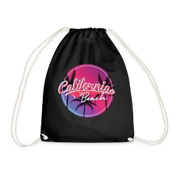 California Beach Neon-Schrift - Turnbeutel - Schwarz - Vorne