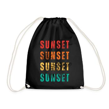 Illustrations textuelles en dégradé de coucher de soleil en quad - Sac de sport léger - noir - Devant