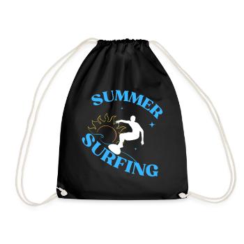 Summer Surfing Vibe Tee - Drawstring Bag - black - Front