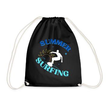 Sunset Surfing Vibes - Drawstring Bag - black - Front