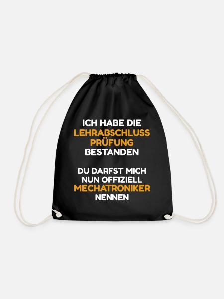 Mechatroniker Ausbildung Prüfung bestanden / LAP - Turnbeutel - Schwarz
