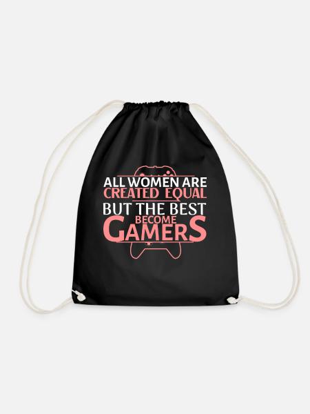 Gamer Queen: Women Define Play - Drawstring Bag - black