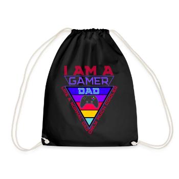 Gamer Dad Triangle Pride - Drawstring Bag - black - Front
