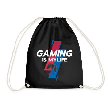 Gaming ist mein Leben - Turnbeutel - Schwarz - Vorne