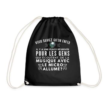 Le Micro Allumé: Musique et Menace - Drawstring Bag - black - Front