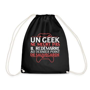 Geek Reboot at Last Savepoint - Drawstring Bag - black - Front