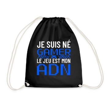 Je Suis Né Gamer ADN - Drawstring Bag - black - Front