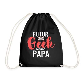 Future Geek Dad Tee - Drawstring Bag - black - Front