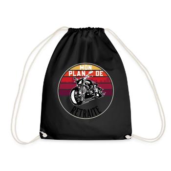 Moto rétro au coucher du soleil - Sac de sport léger - noir - Devant