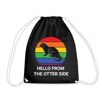 Otter Pride | LGBT | QUEER Otter Motiv - Turnbeutel - Schwarz - Vorne