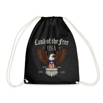 USA Land of the Free - Drawstring Bag - black - Front