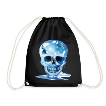 Tête de mort fondue extravagante dans les couleurs de la glace - Sac de sport léger - noir - Devant