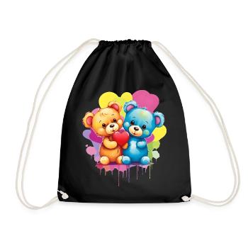 Love is a Bear Necessity - Drawstring Bag - black - Front