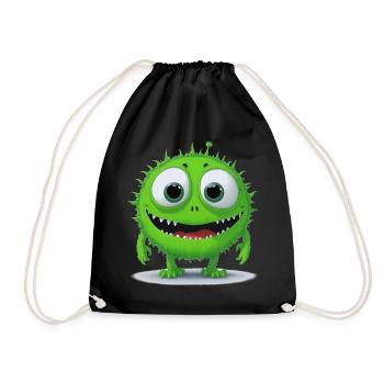 little green monster - Drawstring Bag - black - Front