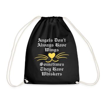 Angel without wings est un design de chat amusant. - Sac de sport léger - noir - Devant