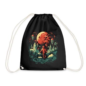 Fantastique Paysage Lunaire Moon City - Sac de sport léger - noir - Devant