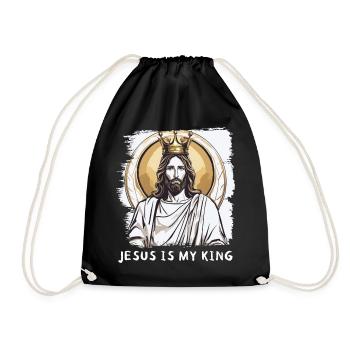 Jesus is my king Jesus Sayings - Drawstring Bag - black - Front