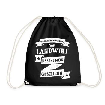 Lustiger Landwirt Bauer Beruf Spruch - Turnbeutel - Schwarz - Vorne