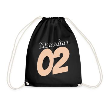 Marraine 02 en rose pêche - Sac de sport léger - noir - Devant