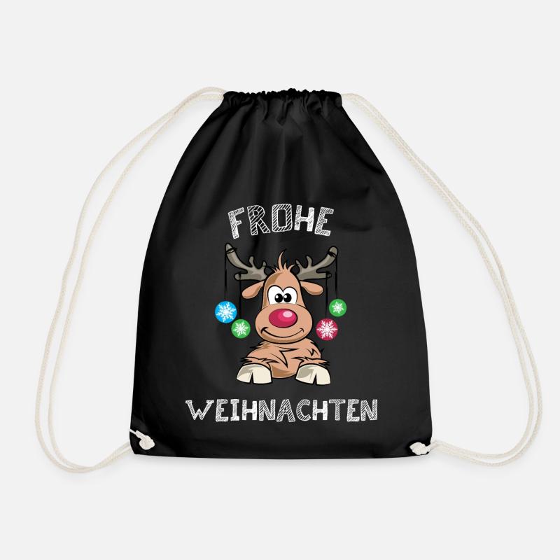 frohe weihnachten Elch Rentier Trend Elch Symbol - Turnbeutel - Schwarz
