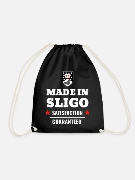 Made in Sligo Satisfaction Guaranteed Ireland - Drawstring Bag - black