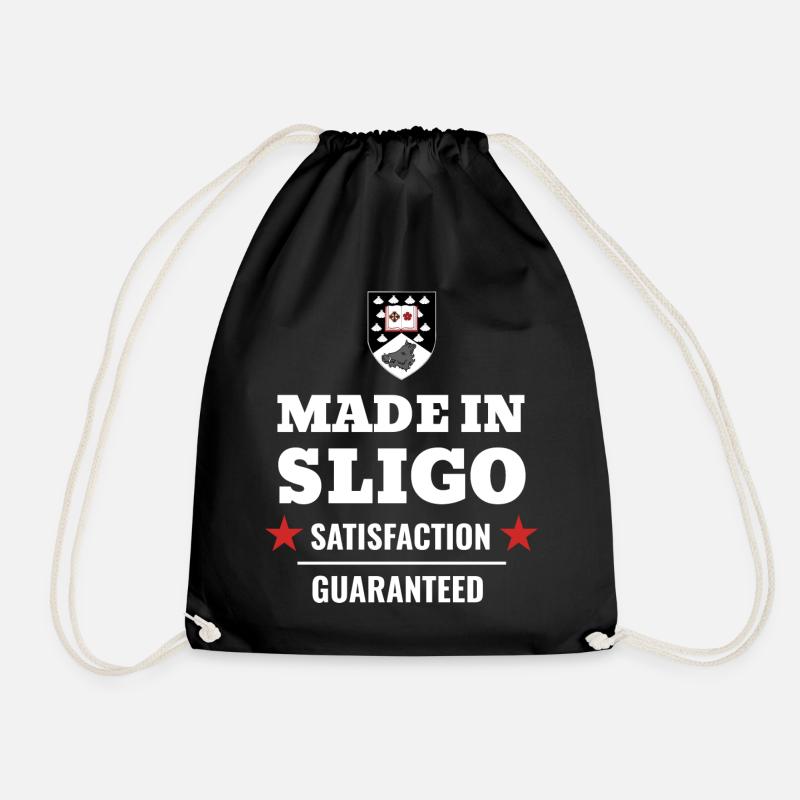Made in Sligo Satisfaction Guaranteed Ireland - Drawstring Bag - black