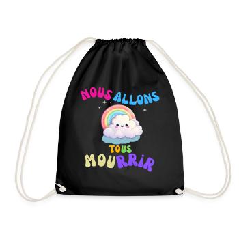 Nuage Arc-en-Ciel Mignon et Mordant - Sac de sport léger - noir - Devant