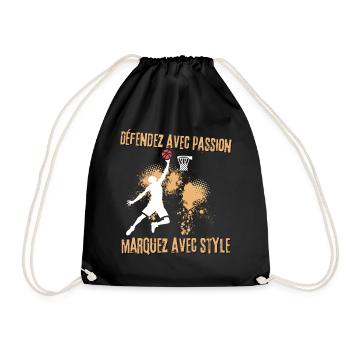 Basketball with Passion and Style - Drawstring Bag - black - Front
