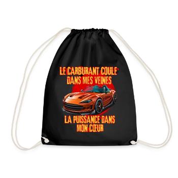 Puissance et Carburant Voiture Rouge - Sac de sport léger - noir - Devant
