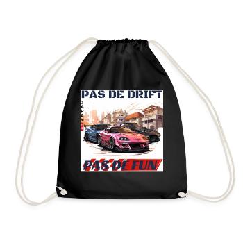 Drift urbain Japonais – Pas de Drift Pas de Fun - Sac de sport léger - noir - Devant