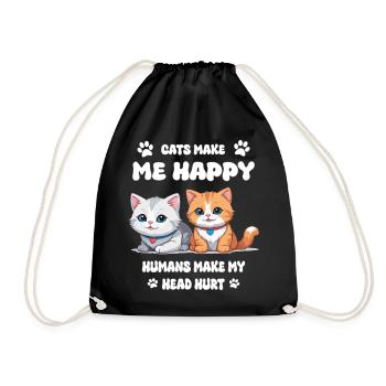 Les chats me rendent heureuse... - Sac de sport léger - noir - Devant