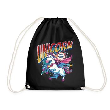 Licorne super-héros superpouvoirs bande dessinée surnaturelle - Sac de sport léger - noir - Devant