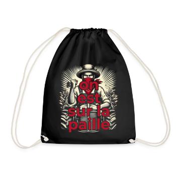 We're on the fence - Drawstring Bag - black - Front