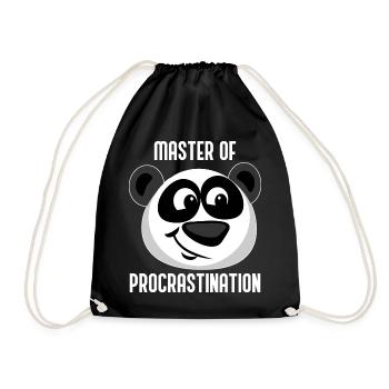 Panda Lazy Panda Bear Master of Procrastination - Drawstring Bag - black - Front
