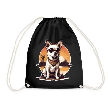 Steampunk Dog - Drawstring Bag - black - Front