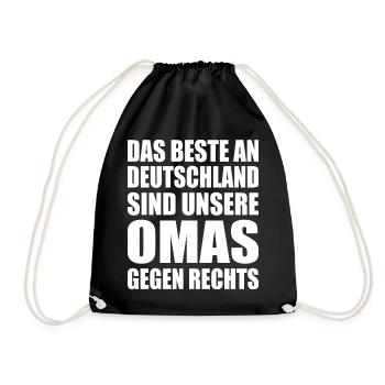 beste an deutschland sind unsere omas gegen rechts - Turnbeutel - Schwarz - Vorne