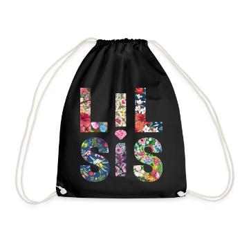 LIL SIS - Sister - Little Sister - Partner Look - Drawstring Bag - black - Front